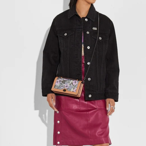 Coach Riley Chain Clutch With Heritage Floral Print - Picture 4 of 13